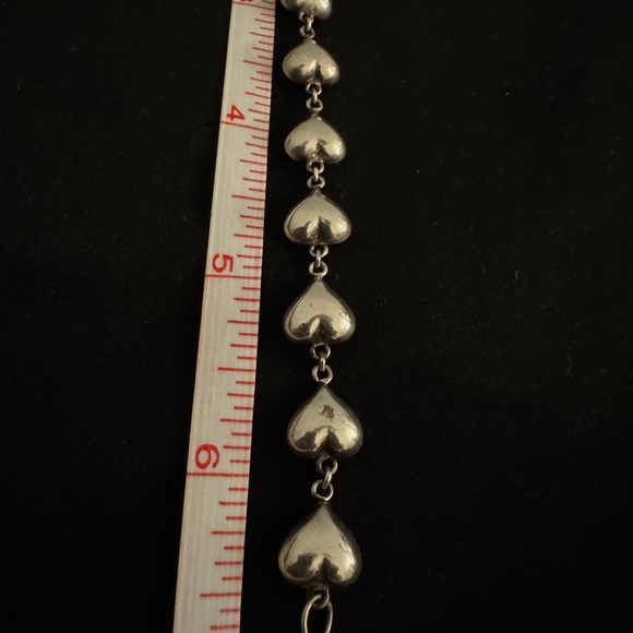 925 Sterling Puffy Heart Bracelet - Picture 3 of 8